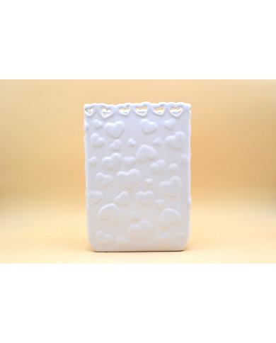 VASO PORTAFIORI CON DECORO CUORI