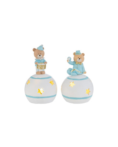 ORSETTO SU SFERA LED CELESTE