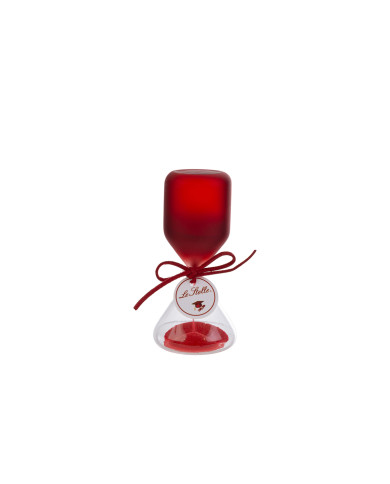 CLESSIDRA VETRO ROSSO SATINATO H.12CM