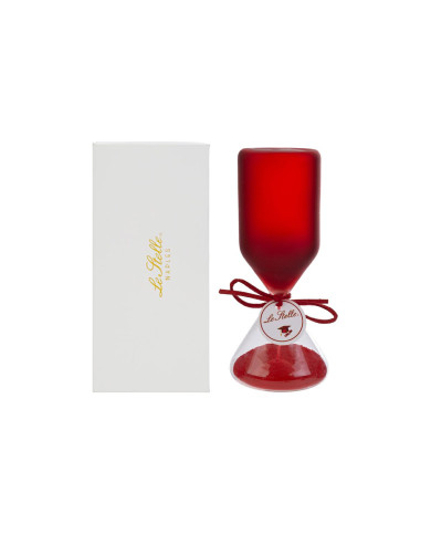 CLESSIDRA VETRO ROSSO SATINATO H.15CM