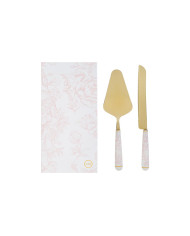 SET 2 PZ TAGLIA TORTA ROSA