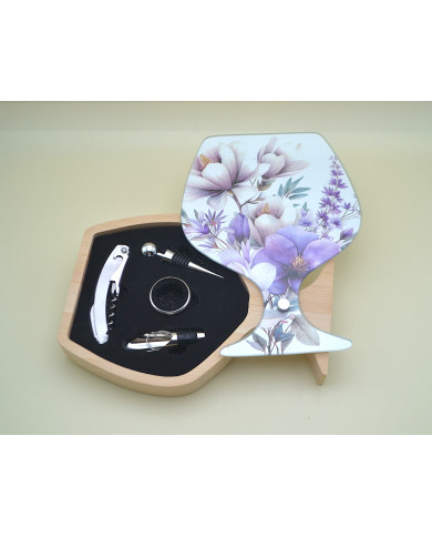SET VINO A CALICE FLOREALE GLICINE