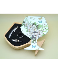 SET VINO A CALICE FLOREALE SALVIA