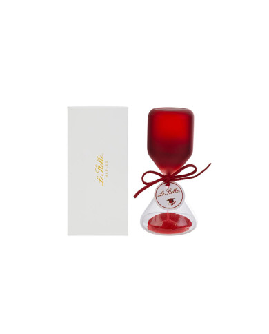 CLESSIDRA VETRO ROSSO SATINATO H.12CM