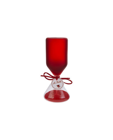 CLESSIDRA VETRO ROSSO SATINATO H.15CM