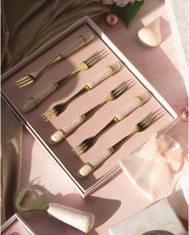 SET 6 PZ FORCHETTINE ROSA