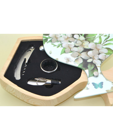 SET VINO A CALICE FLOREALE SALVIA