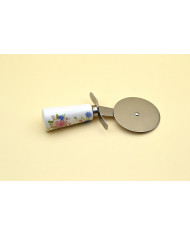 TAGLIA PIZZA DECORO FLOREALE BLU