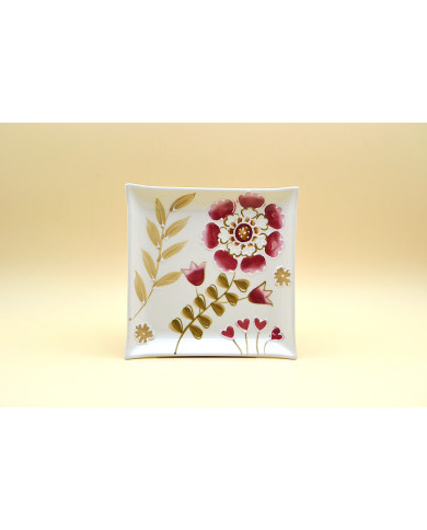 SVUOTATASCHE FLOREALE IN CERAMICA 15X15