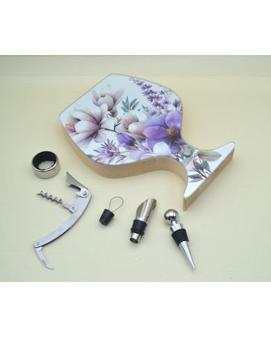 SET VINO A CALICE FLOREALE GLICINE
