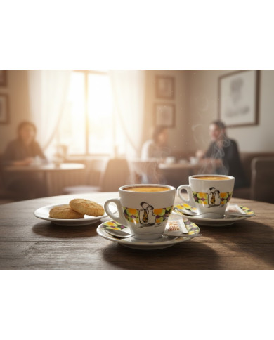 SET 2 TAZZINE DA CAFFE CON DECORO SPOSI