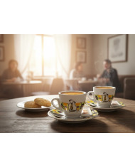 SET 2 TAZZINE DA CAFFE CON DECORO SPOSI