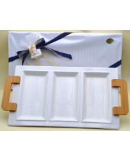ANTIPASTIERA TRE SETTORI 42 X 21 CM