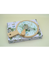 TAGLIERE TONDO FLOREALE SALVIA CON COLTELLO